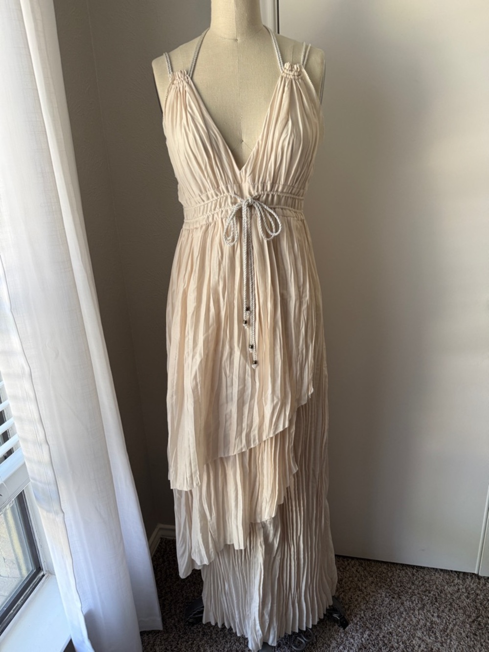 **NWT** Diane von Furstenberg Layered Grecian Maxi Dress